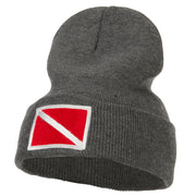 Scuba Diving Flag Embroidered Long Beanie