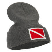 Scuba Diving Flag Embroidered Long Beanie