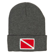 Scuba Diving Flag Embroidered Long Beanie