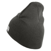 Marines Symbol Embroidered 8 Inch Short Beanie Made in USA - Charcoal OSFM