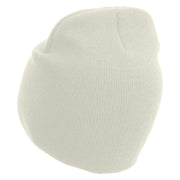 Colorful Super Mom Embroidered 8 inch Acrylic Short Beanie - White OSFM