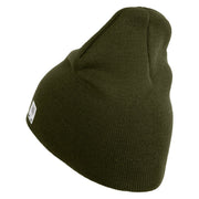 Marines Symbol Embroidered 8 Inch Short Beanie Made in USA - Olive OSFM
