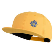 Small Blue Chiffon Daisy Floral Iron On Patched 6 Panel High Profile Structured Snapback - Gold OSFM