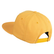 Small Blue Chiffon Daisy Floral Iron On Patched 6 Panel High Profile Structured Snapback - Gold OSFM