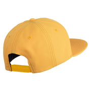 Small Blue Chiffon Daisy Floral Iron On Patched 6 Panel High Profile Structured Snapback - Gold OSFM