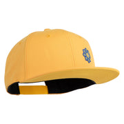 Small Blue Chiffon Daisy Floral Iron On Patched 6 Panel High Profile Structured Snapback - Gold OSFM