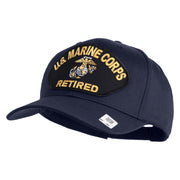US Marine Corps Retired Patched Solid Cotton Twill Cap - Navy OSFM