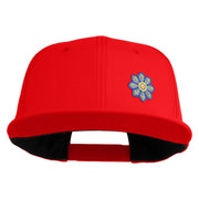 Small Blue Chiffon Daisy Floral Iron On Patched 6 Panel High Profile Structured Snapback - Red OSFM