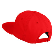 Small Blue Chiffon Daisy Floral Iron On Patched 6 Panel High Profile Structured Snapback - Red OSFM