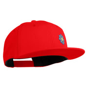 Small Blue Chiffon Daisy Floral Iron On Patched 6 Panel High Profile Structured Snapback - Red OSFM