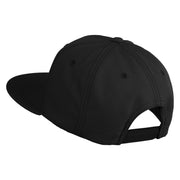 Small Blue Chiffon Daisy Floral Iron On Patched 6 Panel High Profile Structured Snapback - Black OSFM