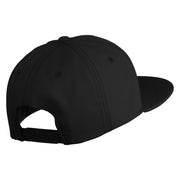 Small Blue Chiffon Daisy Floral Iron On Patched 6 Panel High Profile Structured Snapback - Black OSFM