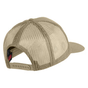 USS Ranger CV 61 Blue Patched Solid Cotton Twill 5 panel Mesh Back Cap - Khaki OSFM