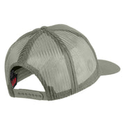 USS Ranger CV 61 Blue Patched Solid Cotton Twill 5 panel Mesh Back Cap - Grey OSFM
