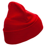 Twirling Gymnast Embroidered 12 Inch Long Knitted Beanie - Red OSFM