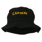 Captain Embroidered Pigment Dyed Bucket Hat