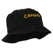 Captain Embroidered Pigment Dyed Bucket Hat