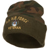 US Air Force Veteran Military Embroidered Camo Knit Long Beanie