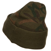 US Air Force Veteran Military Embroidered Camo Knit Long Beanie