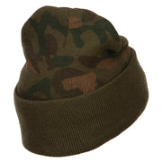 US Air Force Veteran Military Embroidered Camo Knit Long Beanie