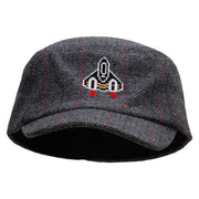 Pixel Rocket Ship Wool Fashion Fitted Engineer Cap - Black OSFM