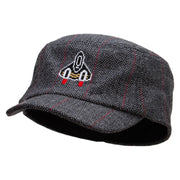 Pixel Rocket Ship Wool Fashion Fitted Engineer Cap - Black OSFM