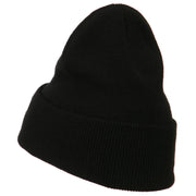 Captain Embroidered Cuff Long Beanie