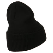 Captain Embroidered Cuff Long Beanie