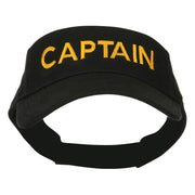 Captain Embroidered Strap Back Visor