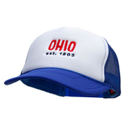 Ohio Year Established Embroidered Foam Panel Mesh Snapback - Royal-White OSFM