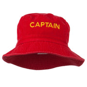 Captain Embroidered Pigment Dyed Bucket Hat