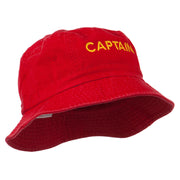 Captain Embroidered Pigment Dyed Bucket Hat