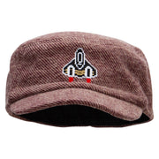 Pixel Rocket Ship Wool Fashion Fitted Engineer Cap - Maroon OSFM