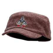 Pixel Rocket Ship Wool Fashion Fitted Engineer Cap - Maroon OSFM