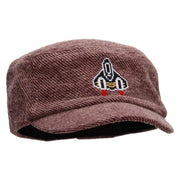 Pixel Rocket Ship Wool Fashion Fitted Engineer Cap - Maroon OSFM