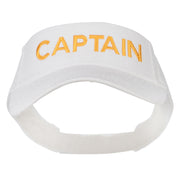 Captain Embroidered Strap Back Visor