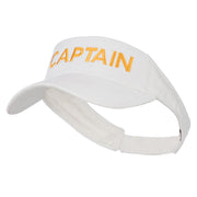 Captain Embroidered Strap Back Visor