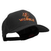 Gobble Till You Wobble with Turkey Embroidered Solid Cotton Twill Pro Style Cap - Black OSFM