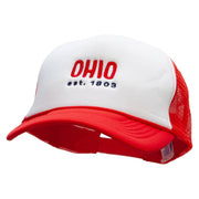 Ohio Year Established Embroidered Foam Panel Mesh Snapback - White-Red OSFM