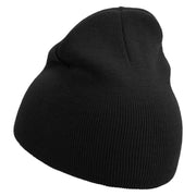 Aqua Sea Embroidered 8 inch Acrylic Short beanie - Black OSFM