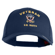 Veteran US Navy Embroidered Solid Cotton Twill Mesh Prostyle Cap - Navy OSFM