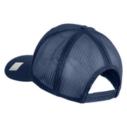 Veteran US Navy Embroidered Solid Cotton Twill Mesh Prostyle Cap - Navy OSFM