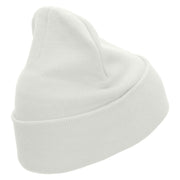 Twirling Gymnast Embroidered 12 Inch Long Knitted Beanie - White OSFM