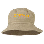 Captain Embroidered Pigment Dyed Bucket Hat