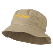 Captain Embroidered Pigment Dyed Bucket Hat