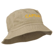 Captain Embroidered Pigment Dyed Bucket Hat