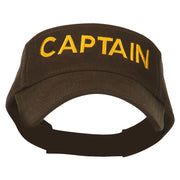 Captain Embroidered Strap Back Visor