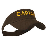 Captain Embroidered Strap Back Visor