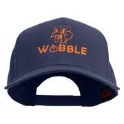 Gobble Till You Wobble with Turkey Embroidered Solid Cotton Twill Pro Style Cap - Navy OSFM