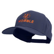 Gobble Till You Wobble with Turkey Embroidered Solid Cotton Twill Pro Style Cap - Navy OSFM